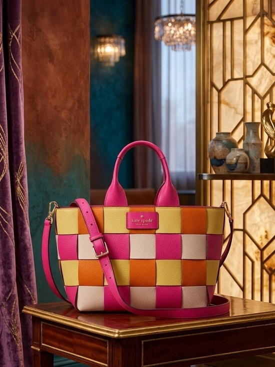 kate spade Handbags - Kate Spade Colorblock Woven Leather Tote - Like New